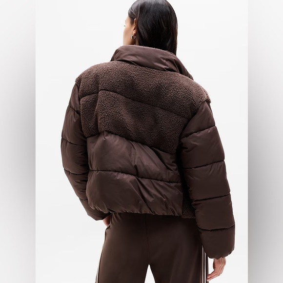 NWT Athleta brown Halo hybrid‎ puffer jacket size medium - Picture 2 of 10